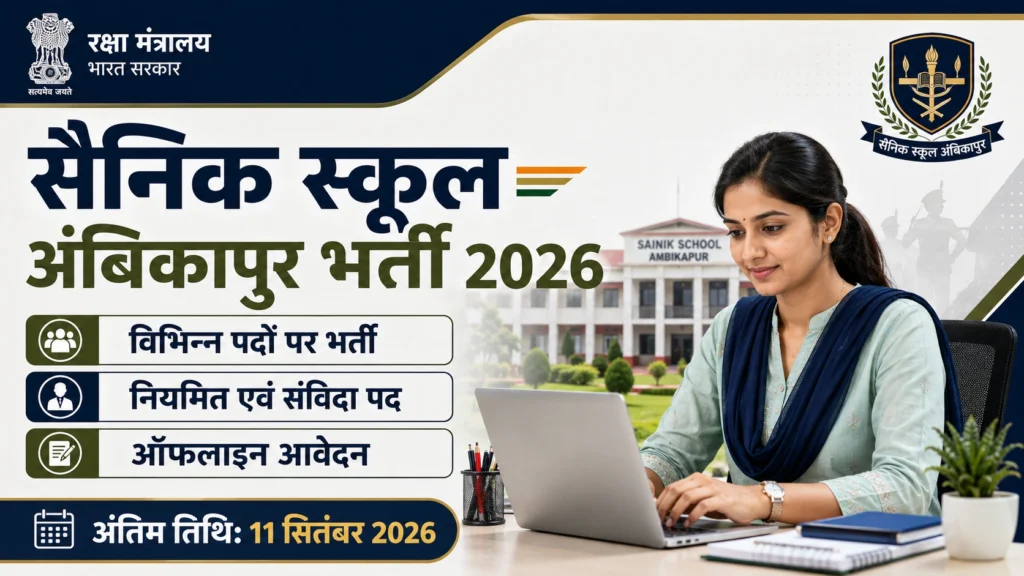 Sainik School Ambikapur Recruitment 2026