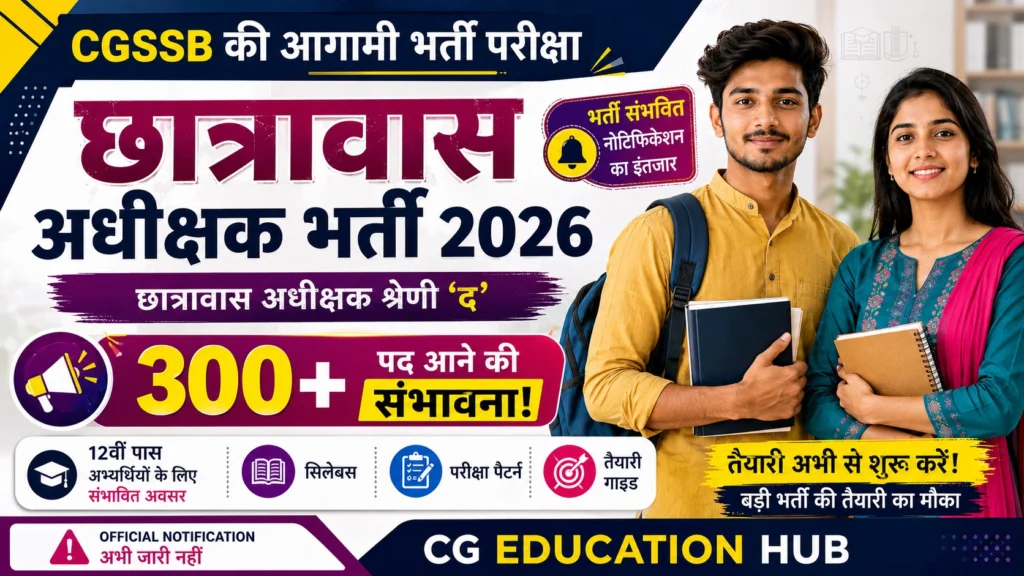 CG Hostel Warden Recruitment 2026