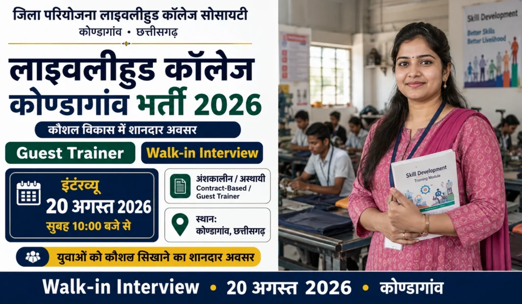 Livelihood College Kondagaon Recruitment 2026